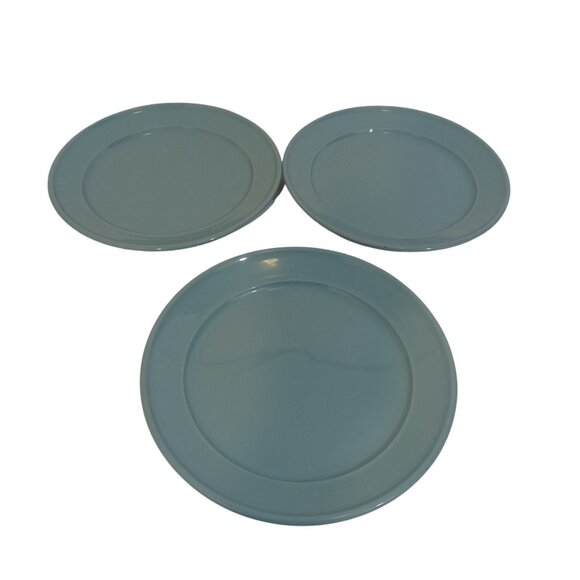 Mainstays Desert Salad Plate Amelia Collection Blue Embossed Stoneware Set Of 3 - Picture 1 of 4